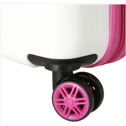 Krásný bílorůžový cestovní kabinový kufr Stitch s kolečky