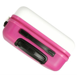 Krásný bílorůžový cestovní kabinový kufr Stitch s kolečky