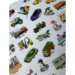 Znovupoužitelné samolepky pro děti Vehicles