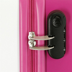 Krásný bílorůžový cestovní kabinový kufr Hello Kitty s kolečky