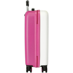 Krásný bílorůžový cestovní kabinový kufr Hello Kitty s kolečky