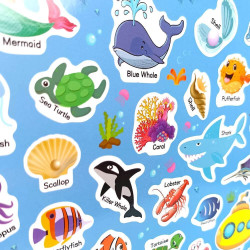 Znovupoužitelné samolepky pro děti Ocean Animals