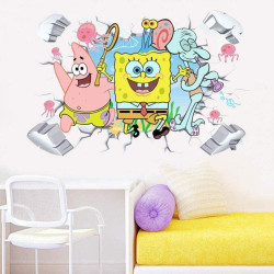 Velká samolepka na zeď Spongebob | Patrik | Sépiák a Gary