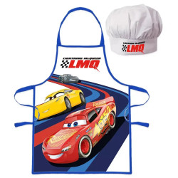 Dětská zástěra s kuchařskou čepicí Auta Blesk