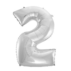 Balónek číslice | Stříbrný číslo 2