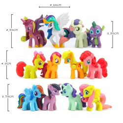 Figurky poníci My Little Pony 12 ks rozměry