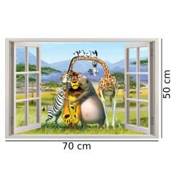 Samolepka na zeď Madagaskar 50x70 cm rozměr