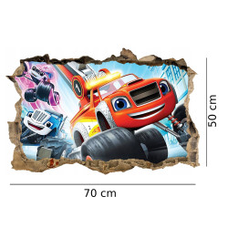 Samolepka na zeď Plamínek | Čtyřkoláci 50x70 cm