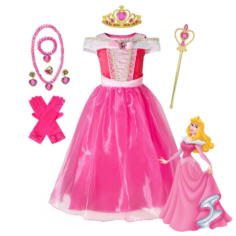 Dětské dívčí šaty Šípková Růženka a doplňky 110 - 130 II