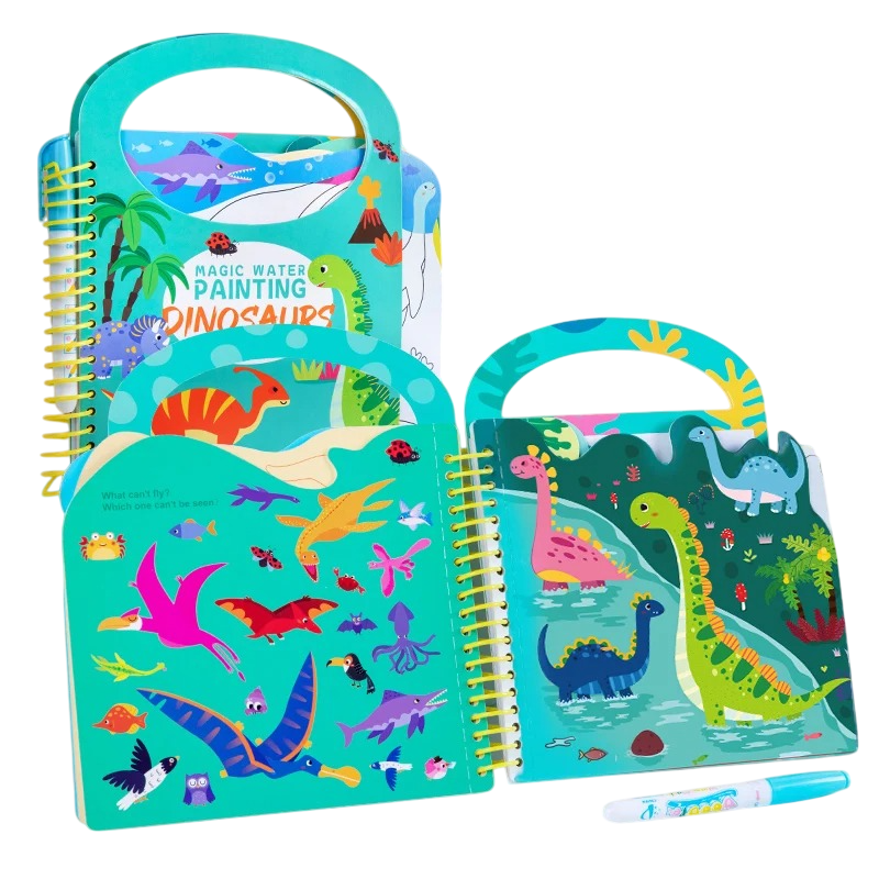 Interaktivní knížka malování vodou pro děti Dinosaurs