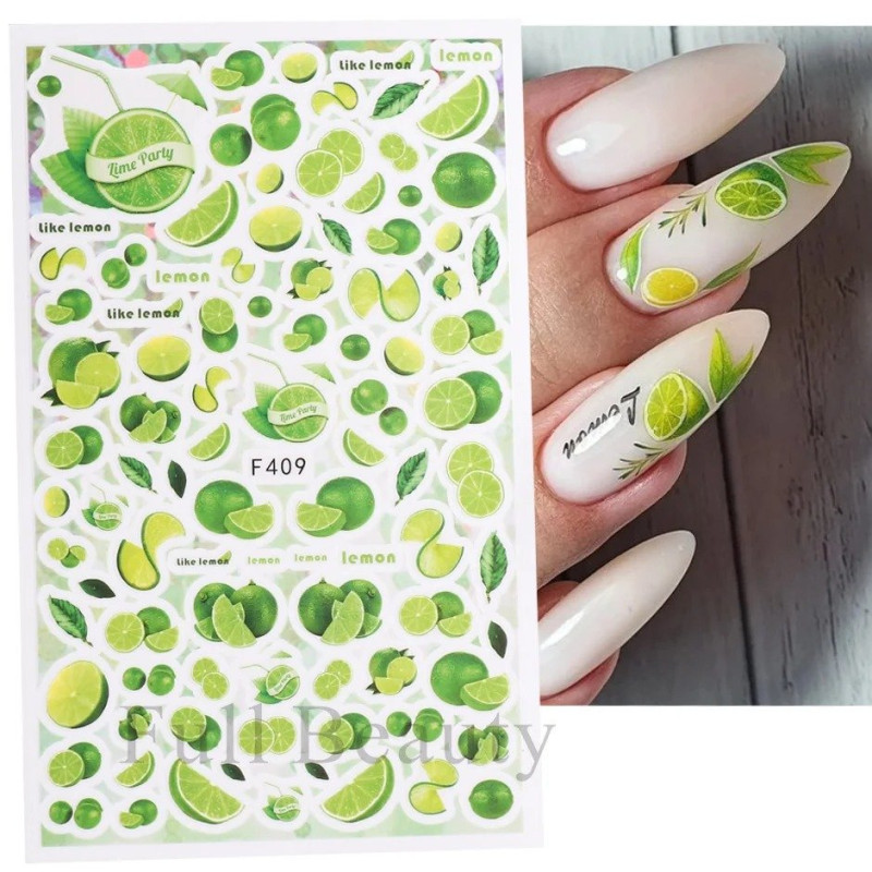Nálepky na nehty Lime