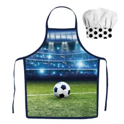 Dětská zástěra s kuchařskou čepicí pro fotbalisty