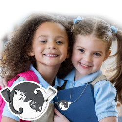 Řetízek na krk Yin Yang – Kočičí kamarádi 2 ks