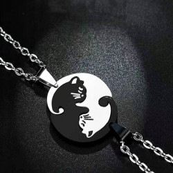Řetízek na krk Yin Yang – Kočičí kamarádi 2 ks