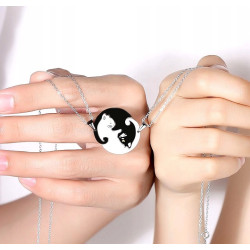 Řetízek na krk Yin Yang – Kočičí kamarádi 2 ks