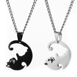 Řetízek na krk Yin Yang – Kočičí kamarádi 2 ks