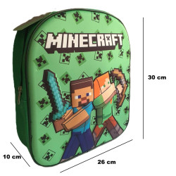 3D Dětský Batoh Minecraft Steve a Alex zelený