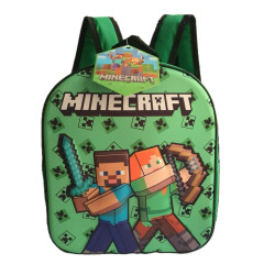 3D Dětský Batoh Minecraft Steve a Alex zelený