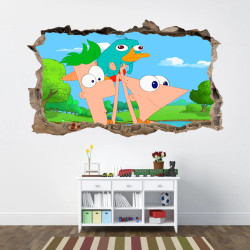Samolepka na zeď Phineas a Ferb 50x70 cm