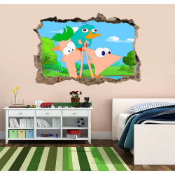Samolepka na zeď Phineas a Ferb 50x70 cm