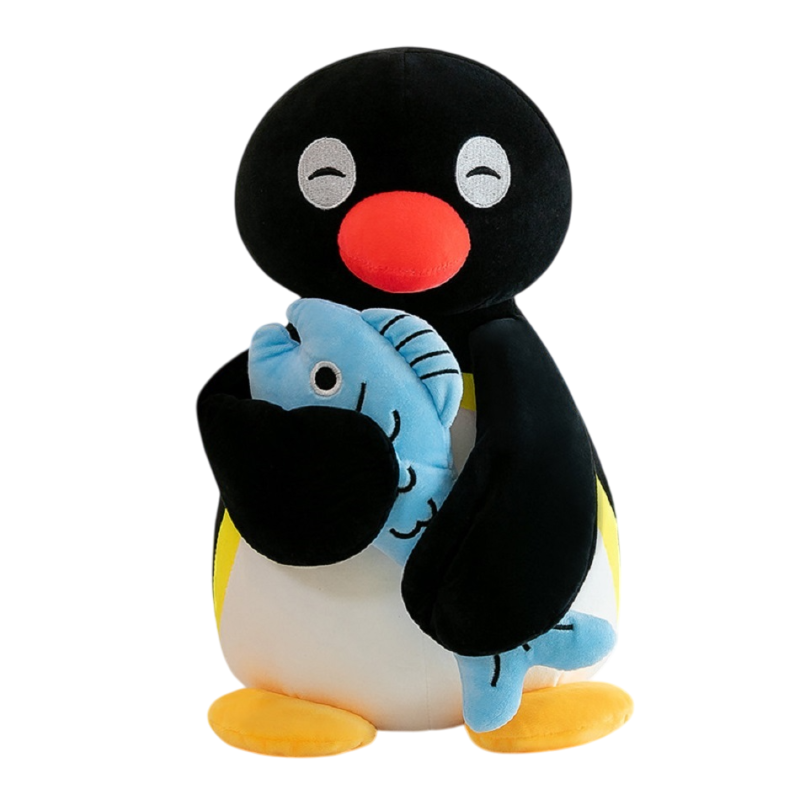 Plyšák Tučňák Pingu s rybou 25/40 cm