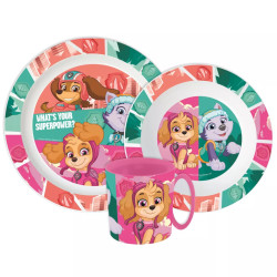 Sada plastového nádobí s hrnkem Tlapková Patrola Skye | Everest | Liberty