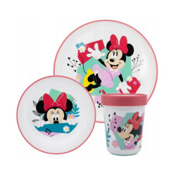 Protiskluzová sada plastového nádobí s kelímkem Minnie Mouse