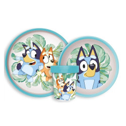 Protiskluzová sada plastového nádobí s kelímkem Bluey a Bingo