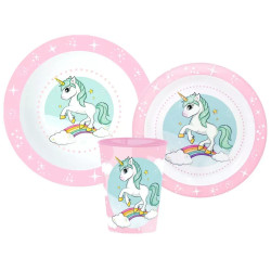 Sada plastového nádobí s kelímkem Jednorožec | Unicorn
