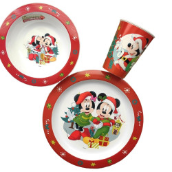 Sada plastového nádobí s kelímkem Mickey a Minnie Vánoce
