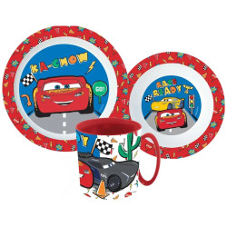 Sada plastového nádobí s hrnkem Auta