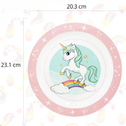 Sada plastového nádobí s hrnkem Jednorožec | Unicorn