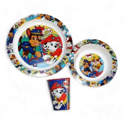 Sada plastového nádobí s kelímkem Tlapková Patrola