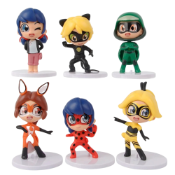 Figurky Miraculous Kouzelná Beruška a Černý kocour 6 ks