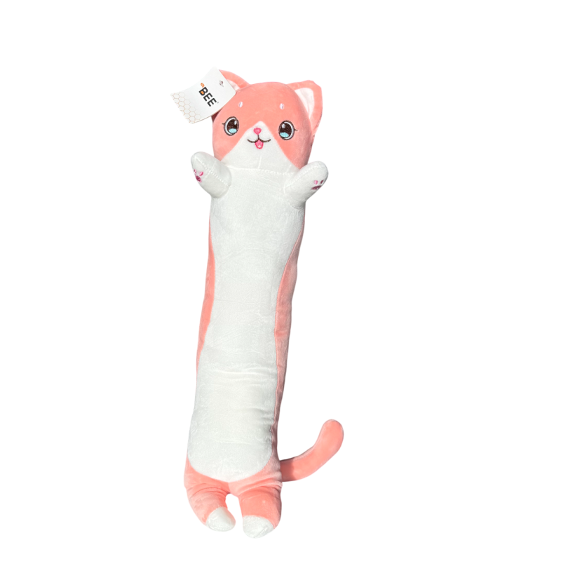Plyšák růžová dlouhá kočka 70 cm