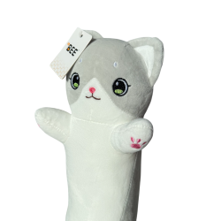 Plyšák šedá dlouhá kočka 70 cm