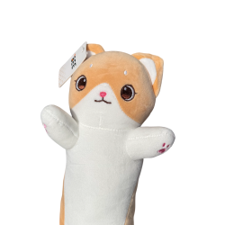 Plyšák béžová dlouhá kočka 70 cm