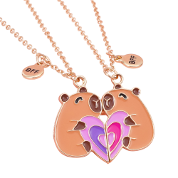 Řetízek na krk Kapybary BFF pro kamarádky 2 ks