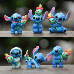 Sada 6 mini figurek Stitche s panenkou Scrump – perfektní dárek pro malé fanoušky Lilo & Stitch!