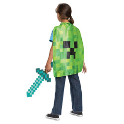 Dětský kostým Minecraft Creeper s mečem a pláštěm