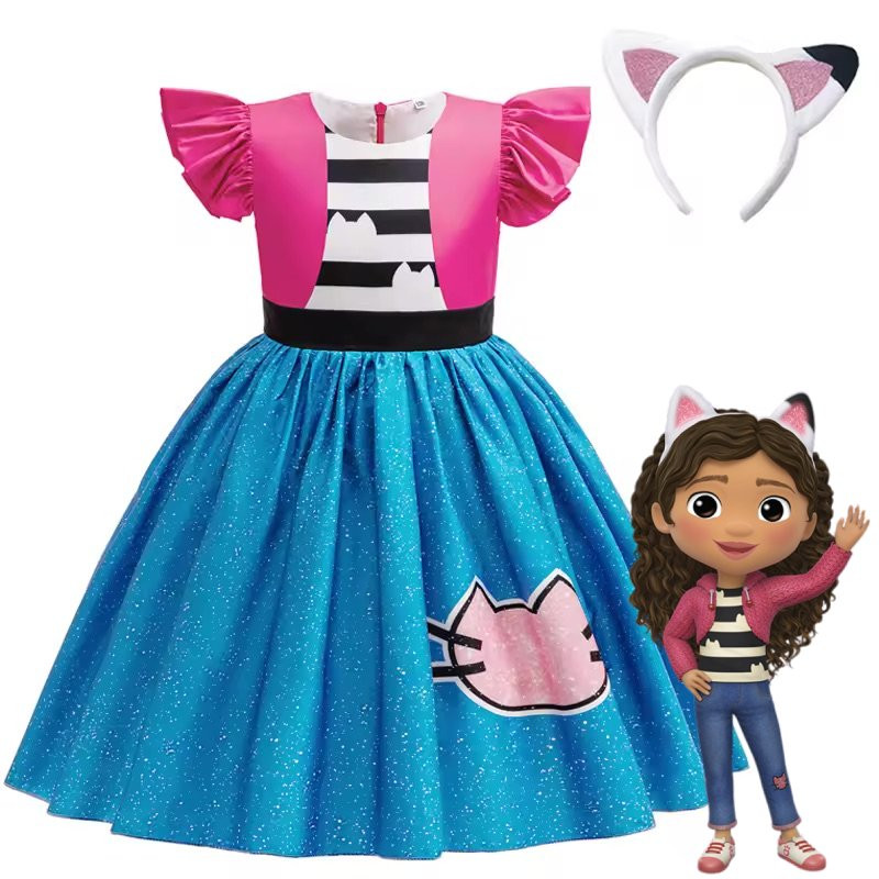 Dětské dívčí šaty Gábinin kouzelný domek