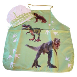 Dětská zástěra s kuchařskou čepicí Dinosaur