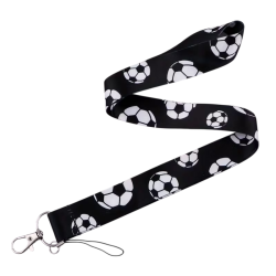 Klíčenka na krk Fotbalové míče pro fotbalisty černá