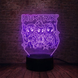 3D LED Lampička KPop Demon Hunters Huntrix