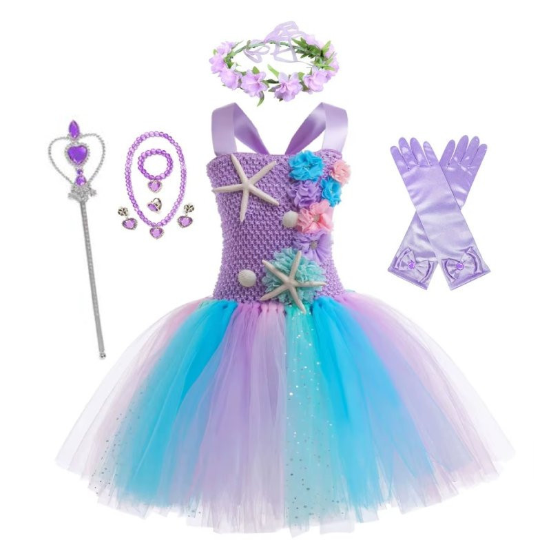 Dětské dívčí šaty Mořská Víla a doplňky