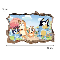 Samolepka na zeď Bluey 50x70 cm