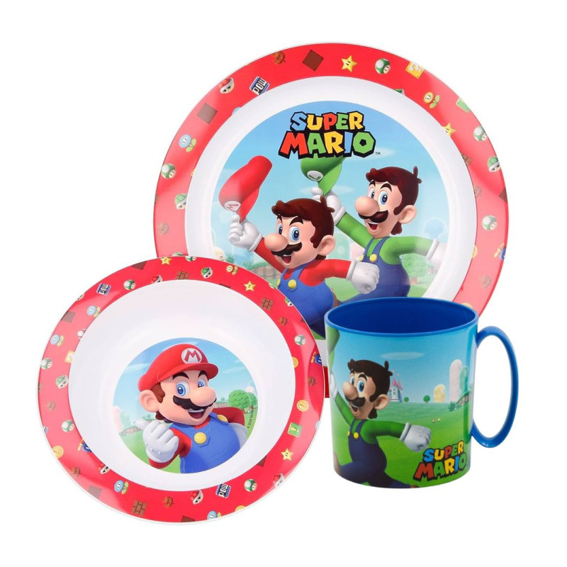 Sada plastového nádobí s hrnkem Mario 350 ml