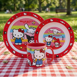 Sada plastového nádobí s hrnkem Hello Kitty