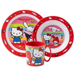 Sada plastového nádobí s hrnkem Hello Kitty