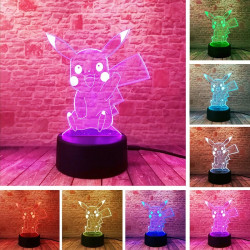 3D LED Lampička Pikachu